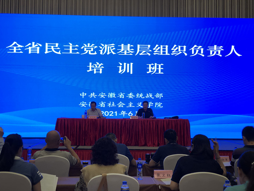 研习交流合作初心，共贺中共百年华诞——省民主党派基层组织负责人培训班在合肥召开